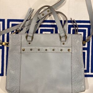 The Sak Collective powder blue embossed leather crossbody/tote bag